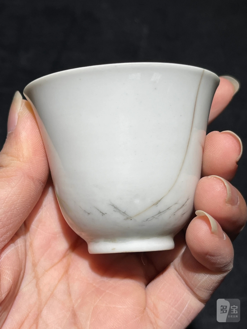 清光绪 浅绛彩花鸟纹杯一组三只 - 图23